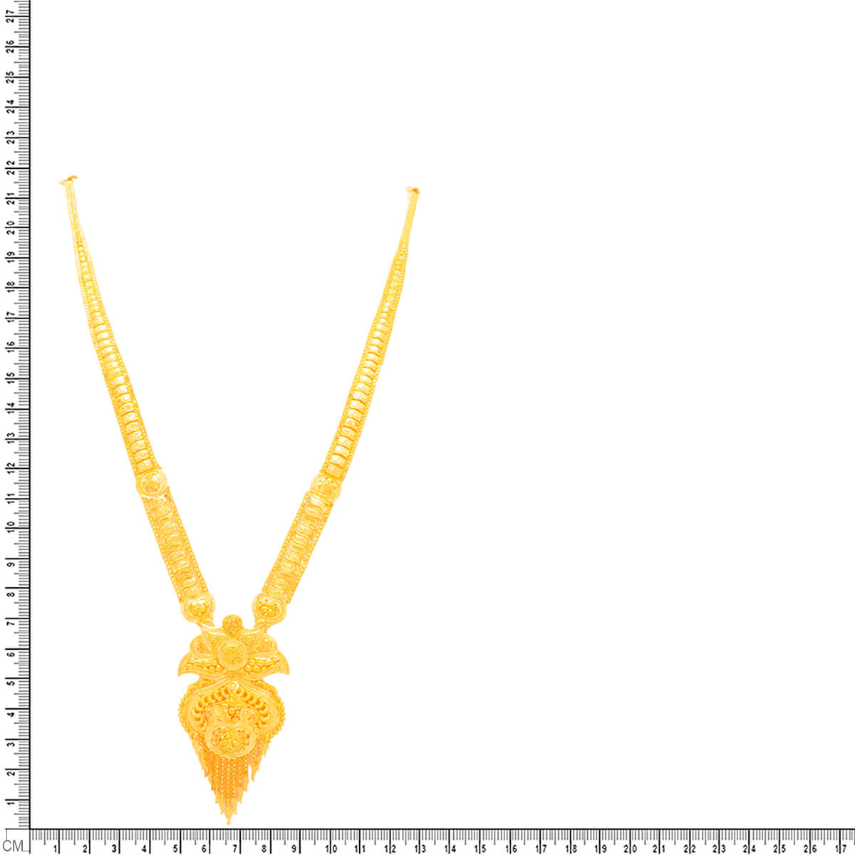 Glamorous Aura Long Gold Necklace