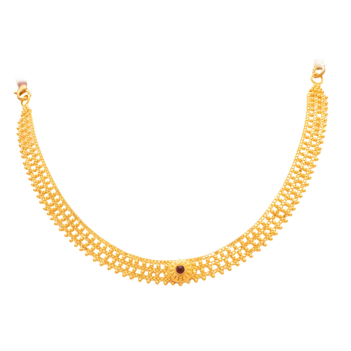 Gold Short Necklace with Simple Charm