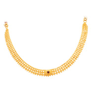 Gold Short Necklace with Simple Charm
