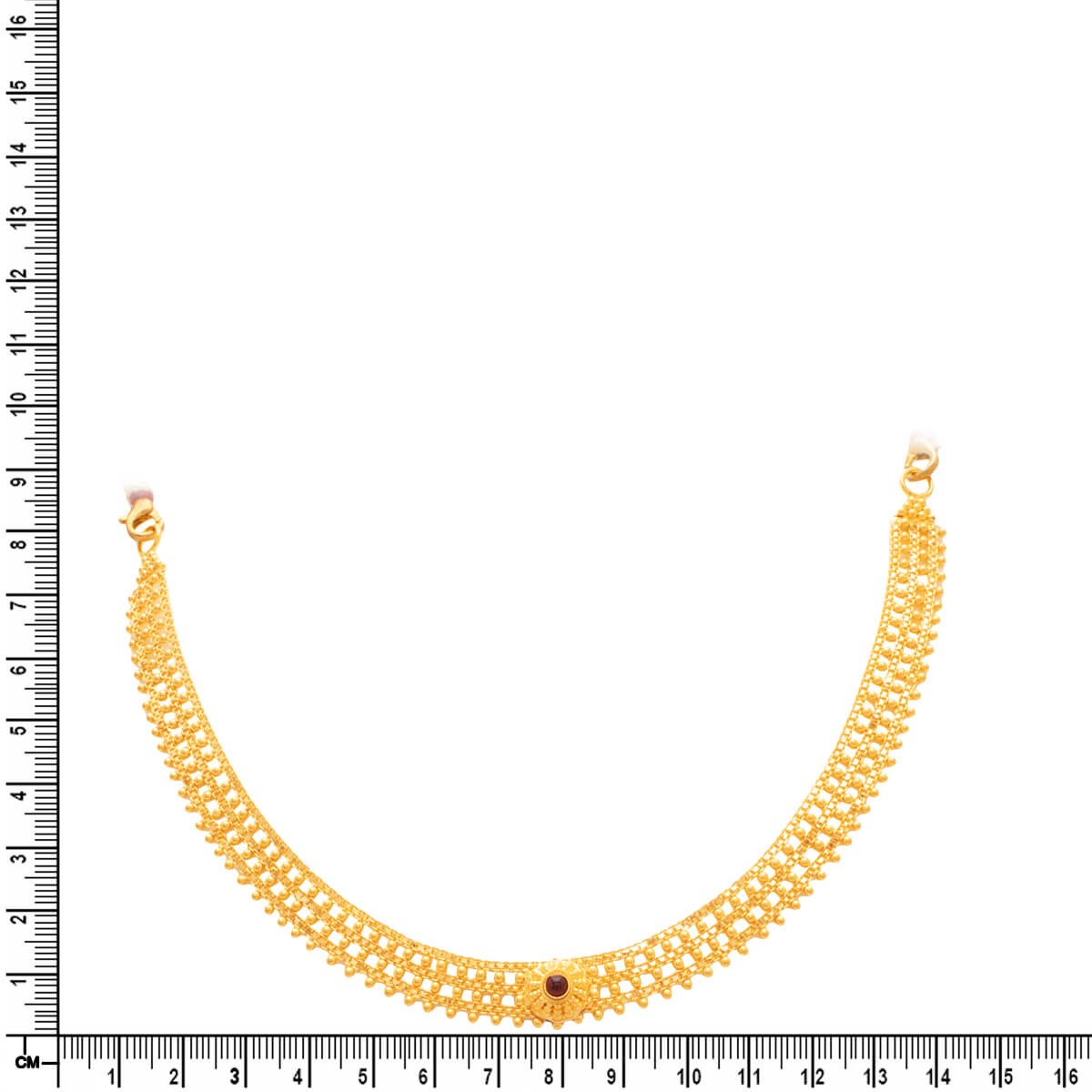 Gold Short Necklace with Simple Charm
