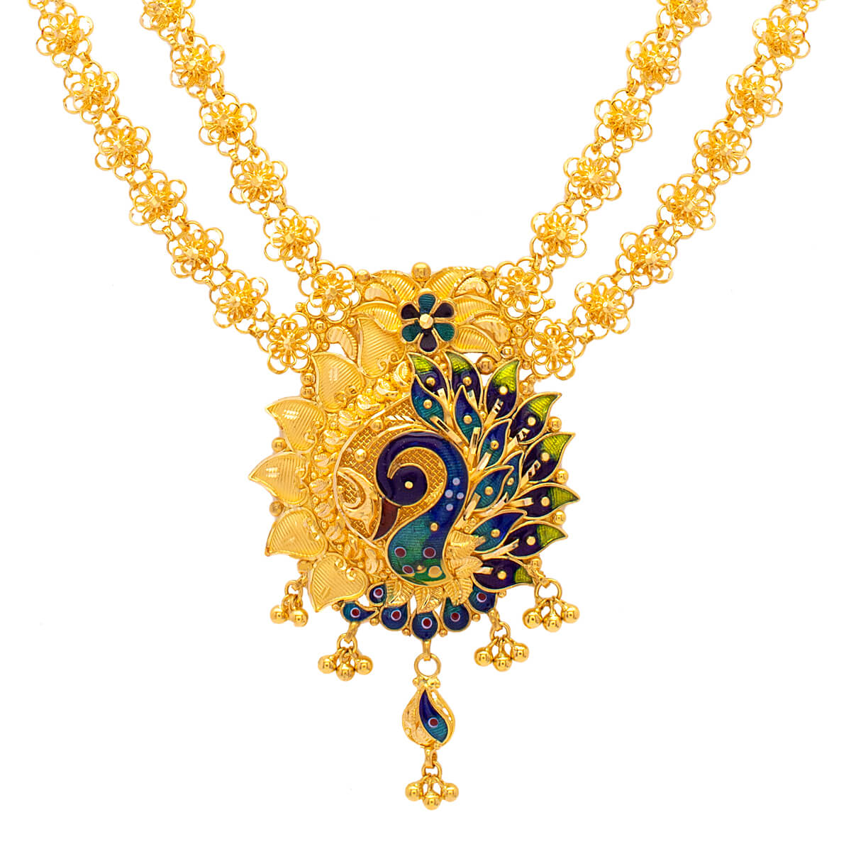 Peacock Marvel Gold Short Necklace