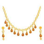 Scarlet Glow Gold Short Necklace