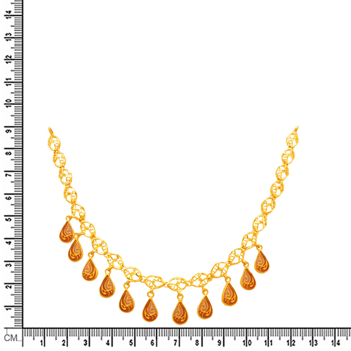 Scarlet Glow Gold Short Necklace