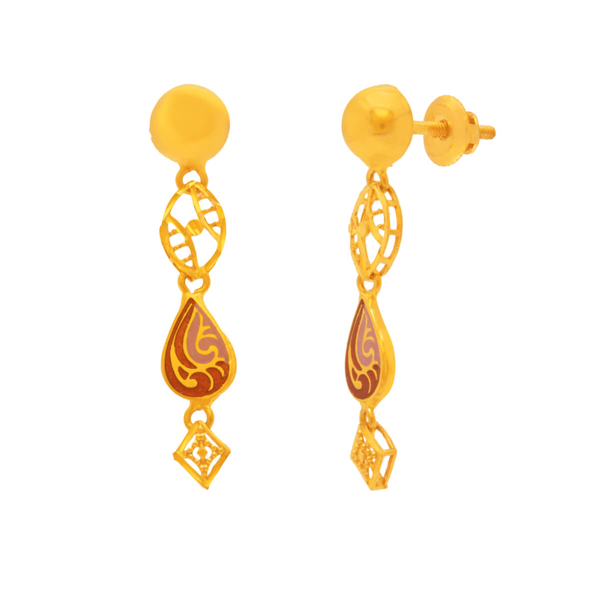 Scarlet Glow Gold Short Necklace