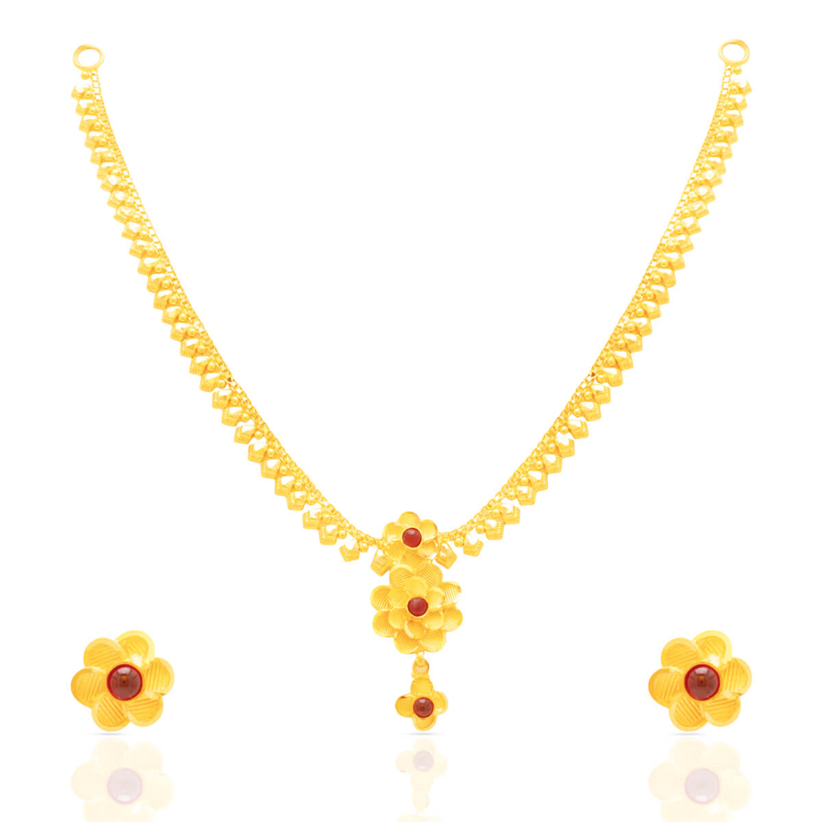 Floral Simplicity Gold Short Necklace