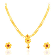 Floral Simplicity Gold Short Necklace