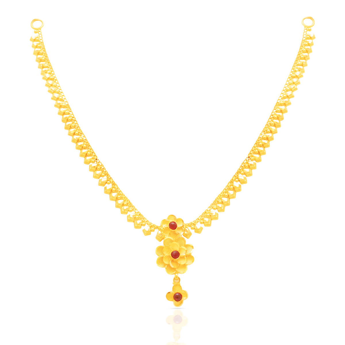 Floral Simplicity Gold Short Necklace