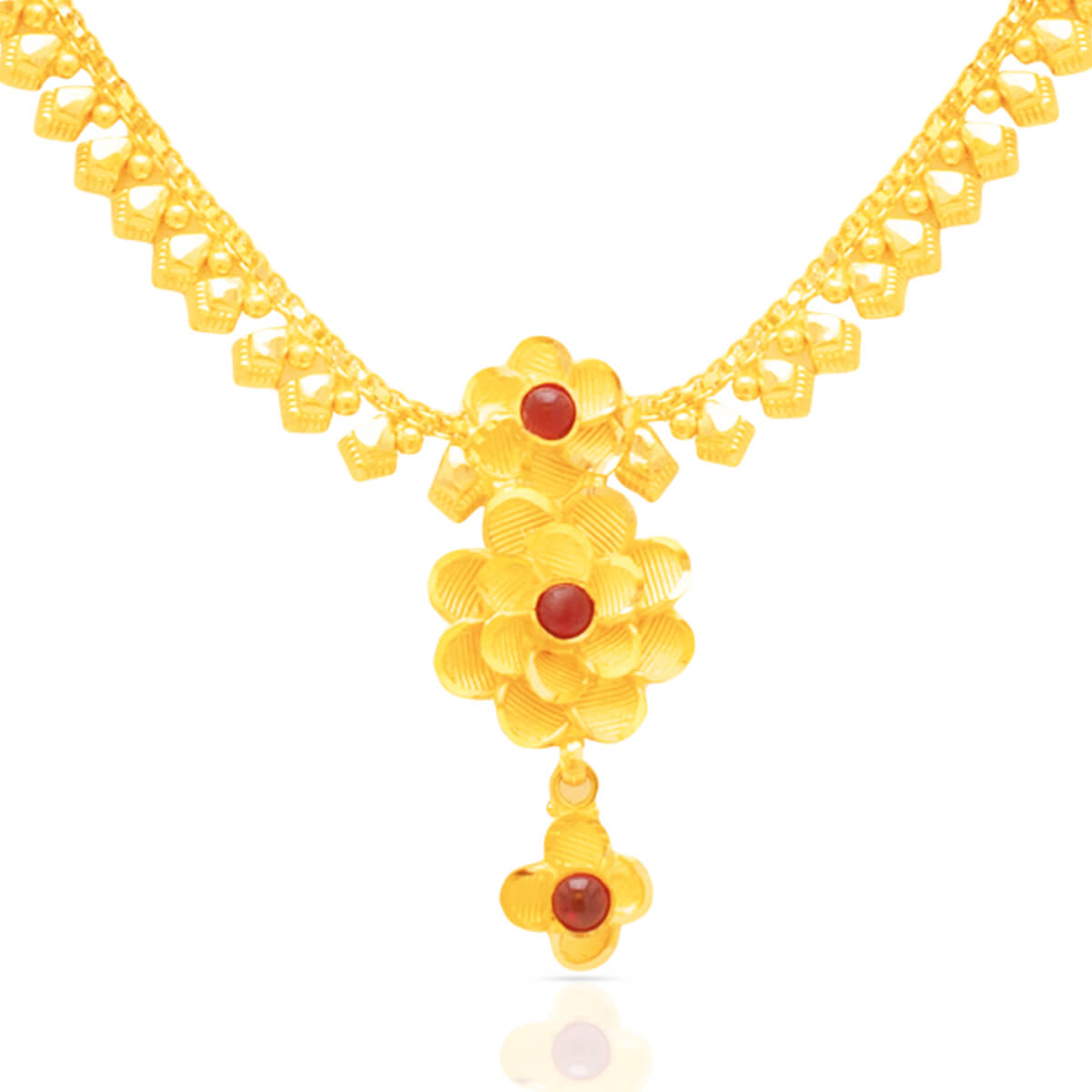 Floral Simplicity Gold Short Necklace