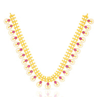 Gold Short Necklace with Opulent Charm