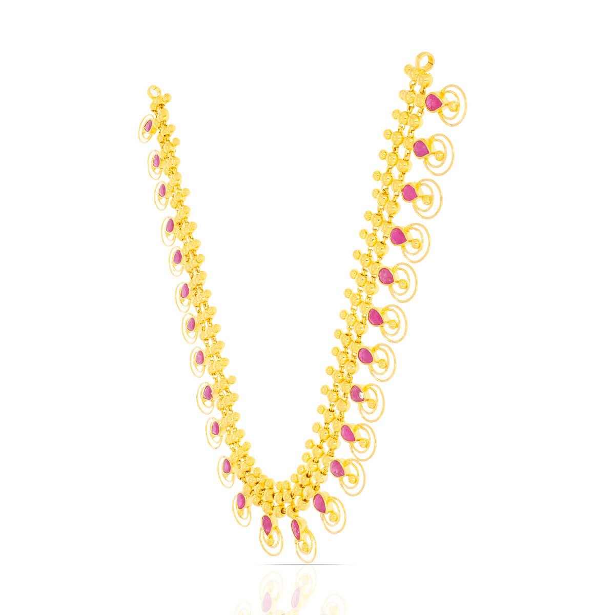 Gold Short Necklace with Opulent Charm
