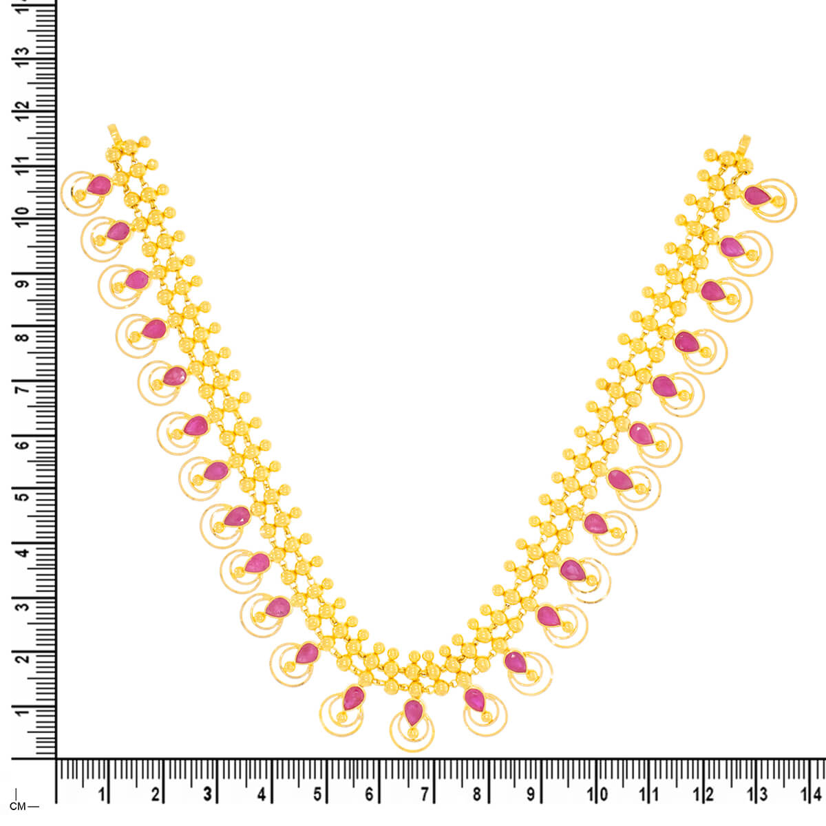 Gold Short Necklace with Opulent Charm