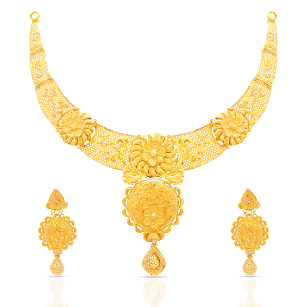 Exclusive Floral Grace Wedding Gold Necklace