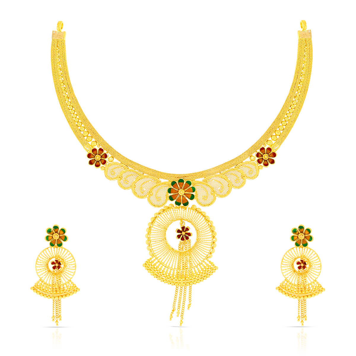 Floral Elegance Wedding Gold Necklace