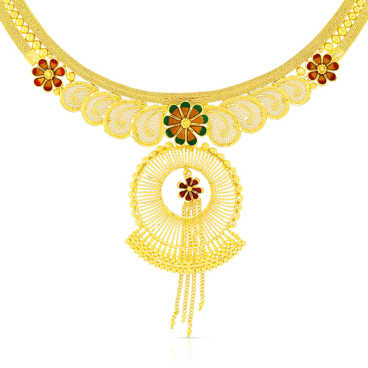 Floral Elegance Wedding Gold Necklace