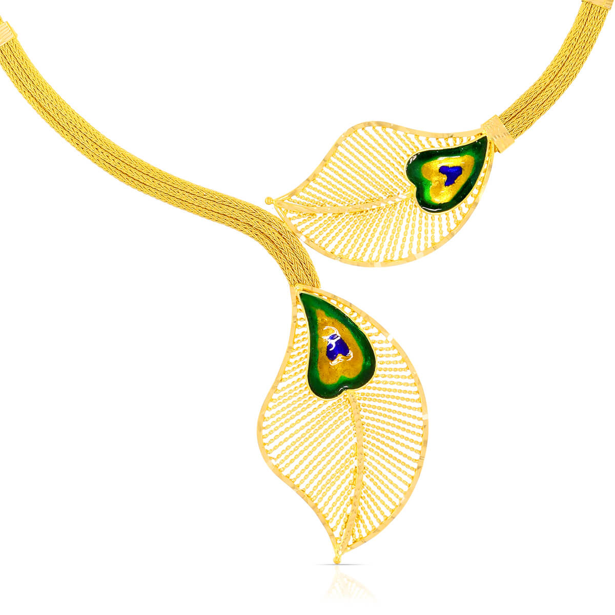 Urban Foliate Gold Short Necklace