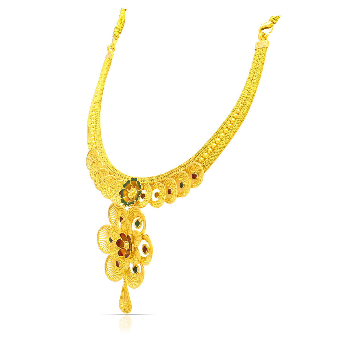 Opulent Blossom Grace Wedding Gold Necklace