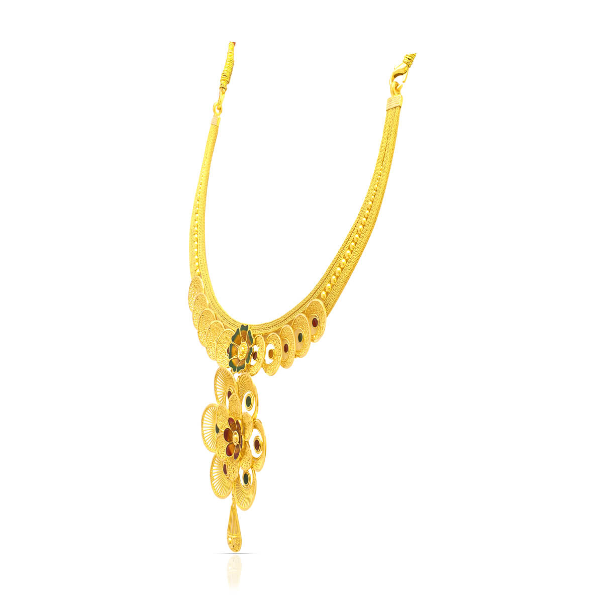Opulent Blossom Grace Wedding Gold Necklace