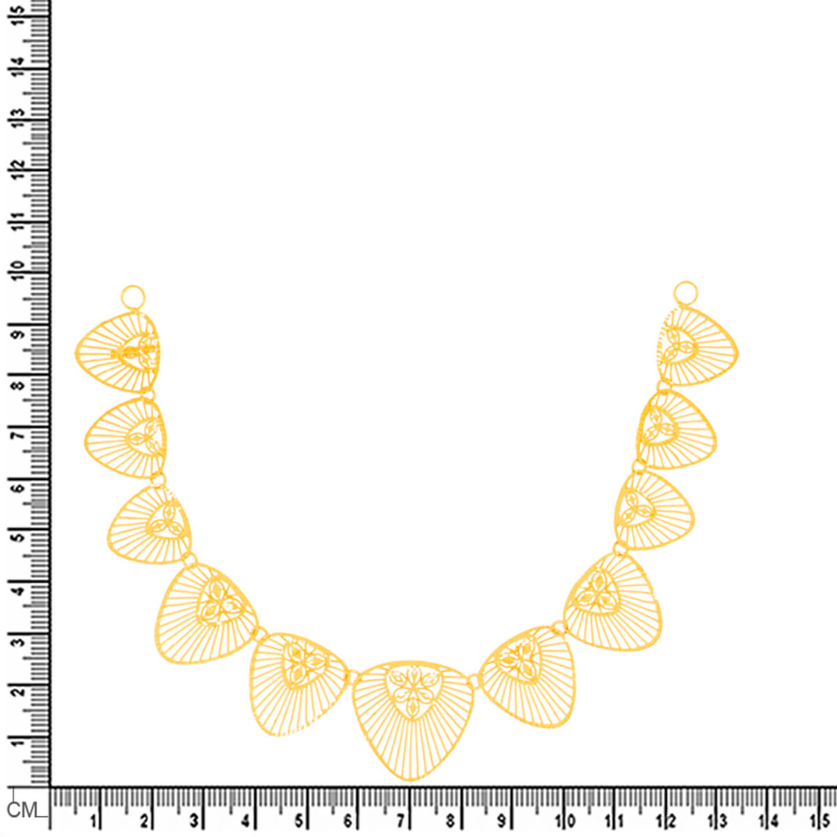Graceful Floral Triads Gold Short Necklace