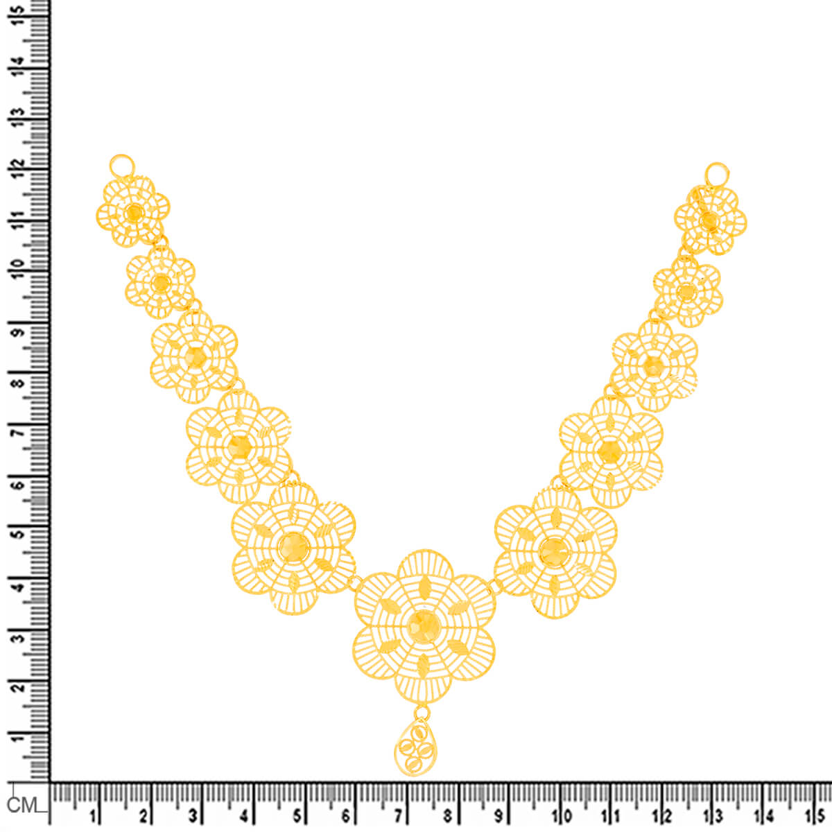Graceful Floral Garden Gold Short Necklace