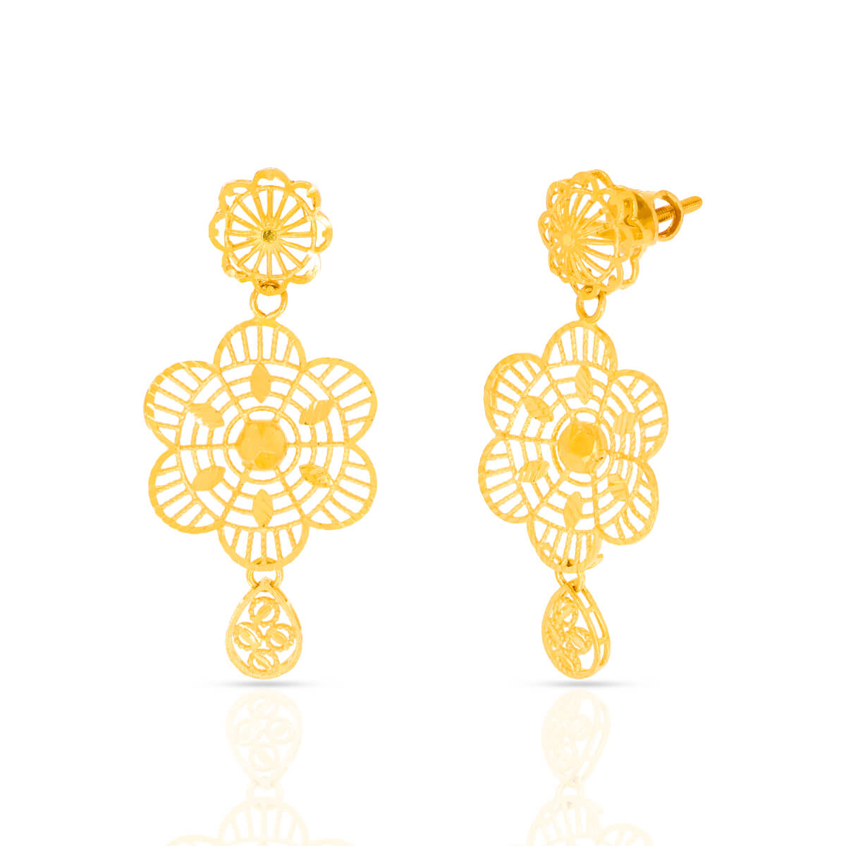 Graceful Floral Garden Gold Short Necklace