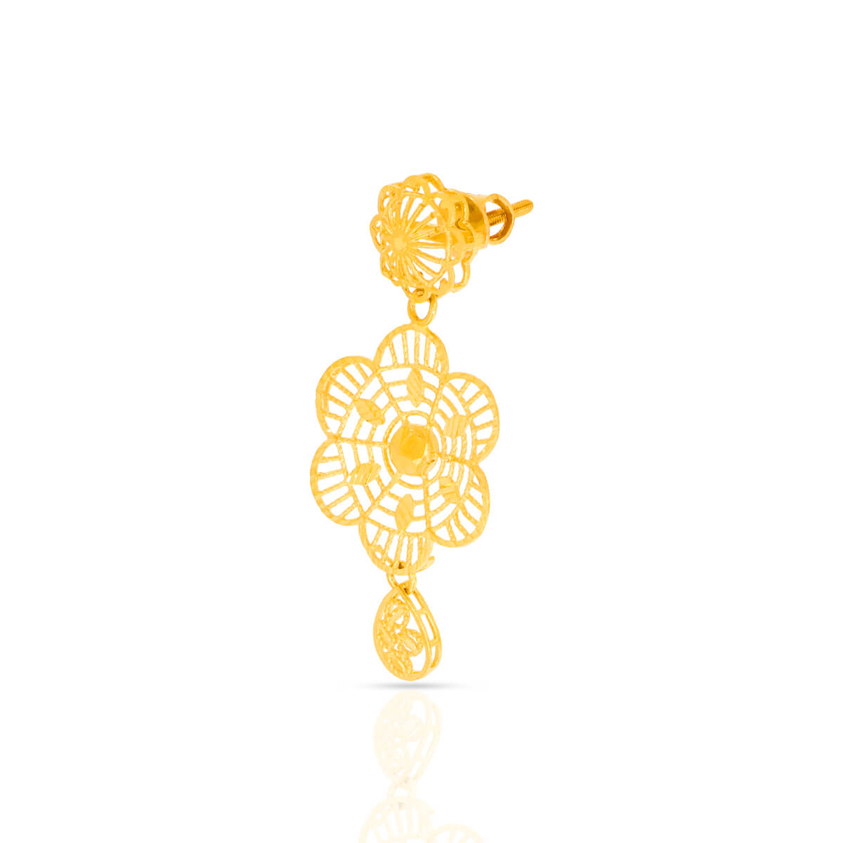 Graceful Floral Garden Gold Short Necklace