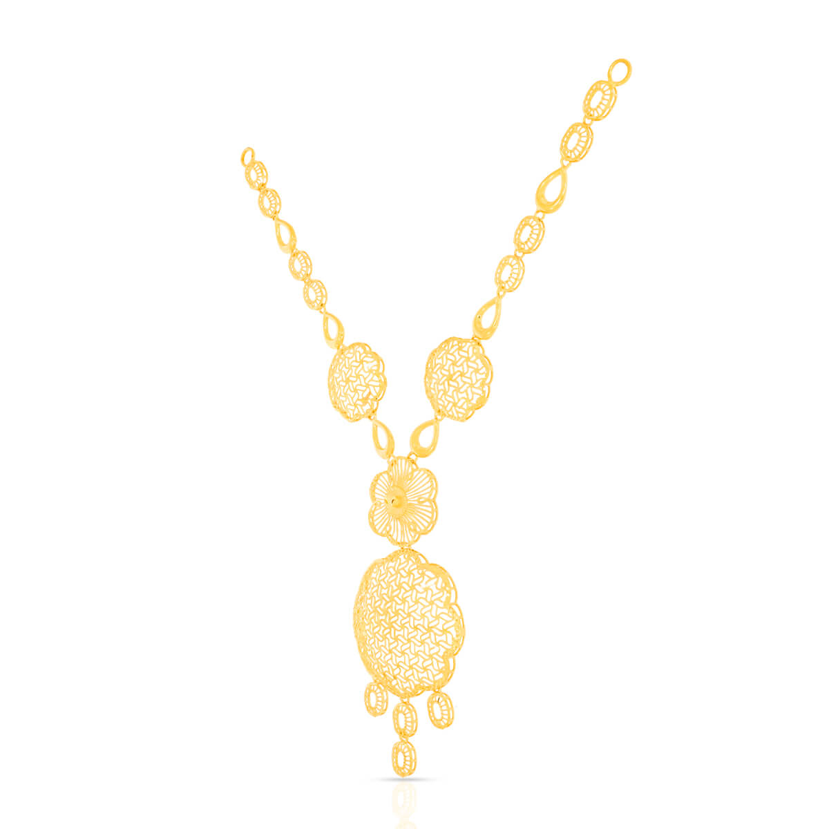 Delicate Rosy Floweret Gold Short Necklace and Earrings
