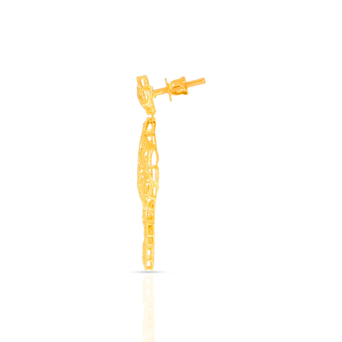 Delicate Rosy Floweret Gold Short Necklace and Earrings