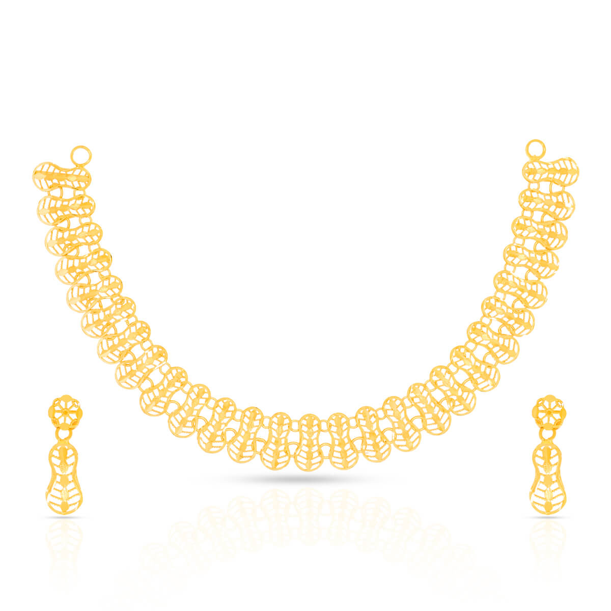 Bold Rose Gold Short Necklace and Earrings