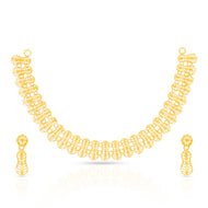Bold Rose Gold Short Necklace and Earrings