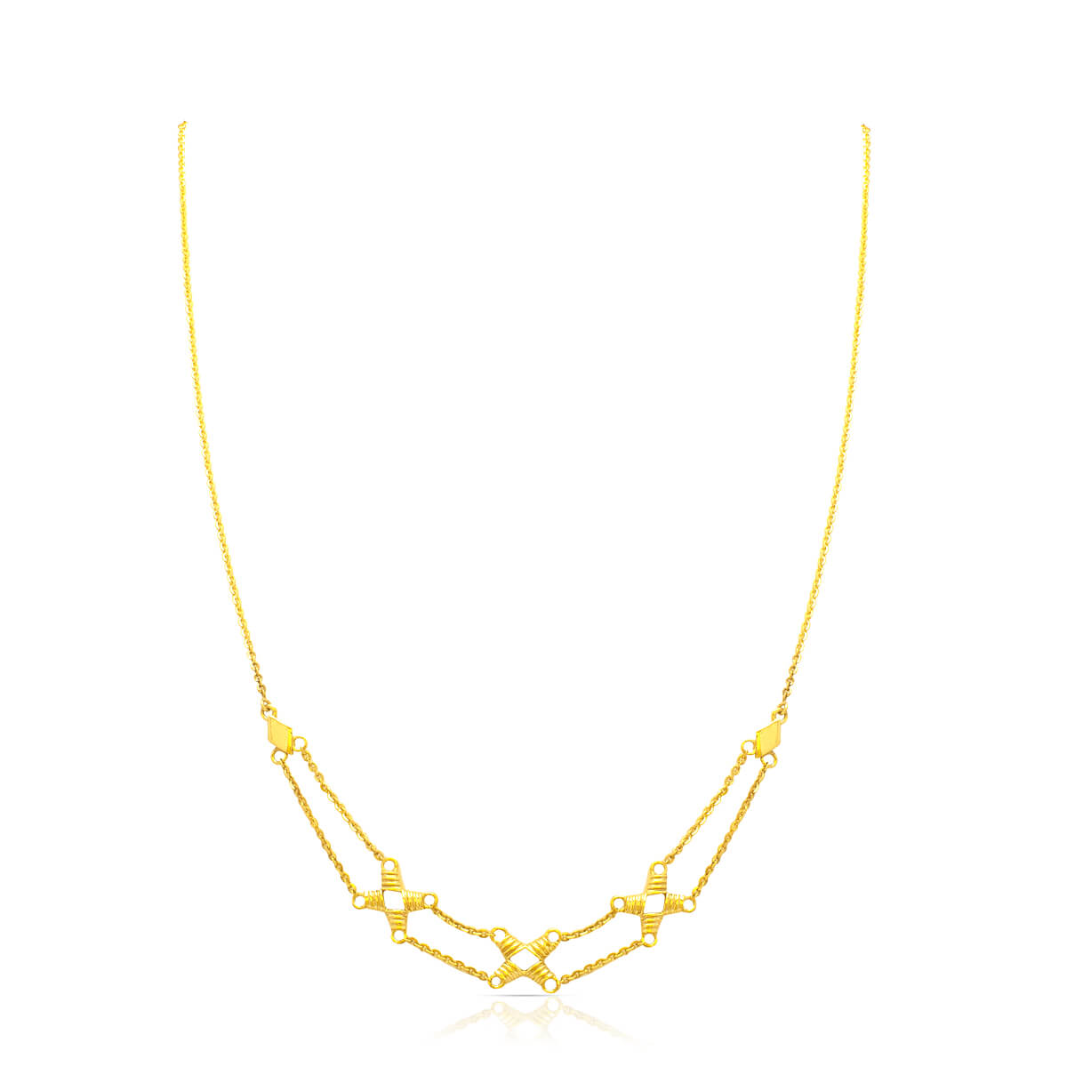 Gold Short Necklace with Minimalist Flair