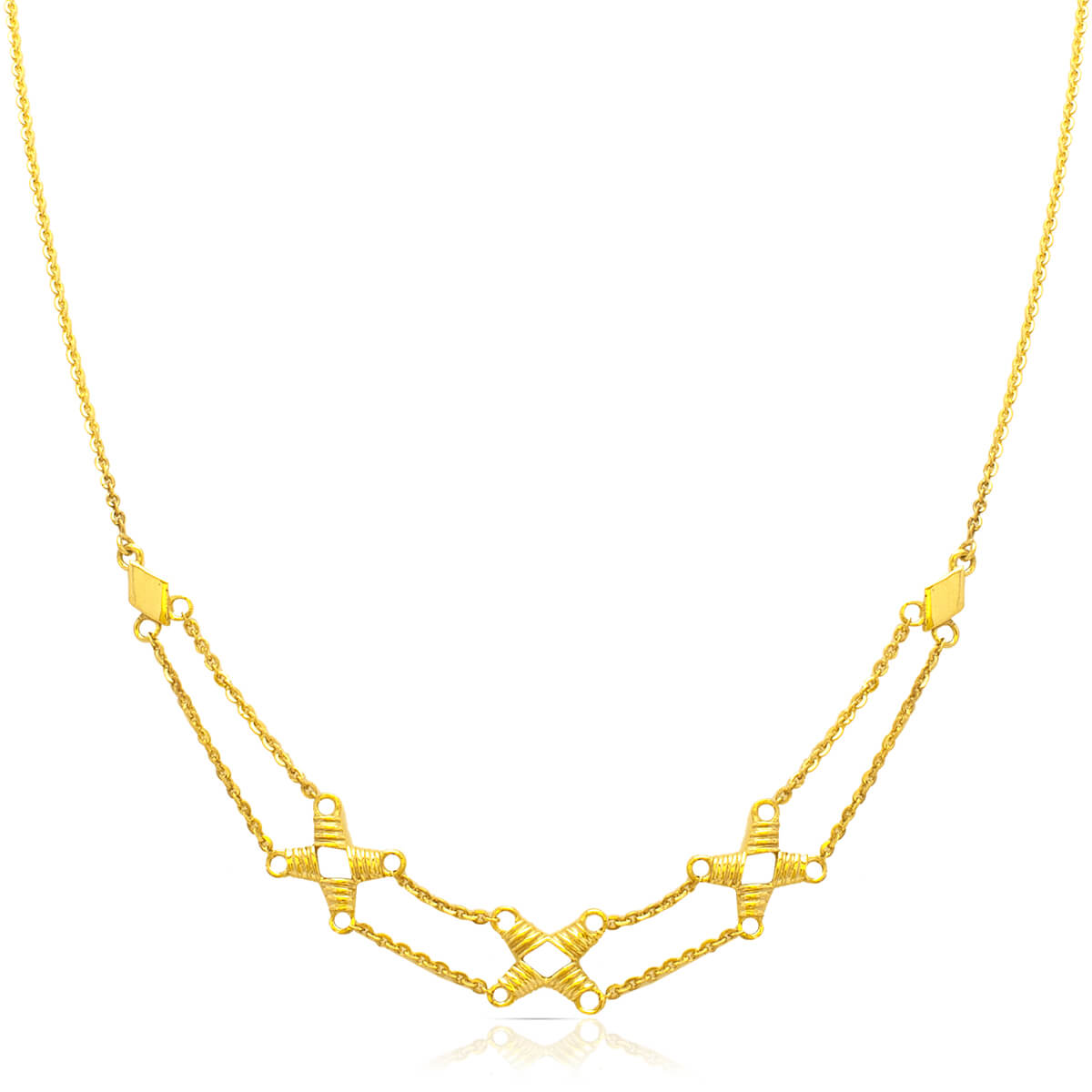 Gold Short Necklace with Minimalist Flair