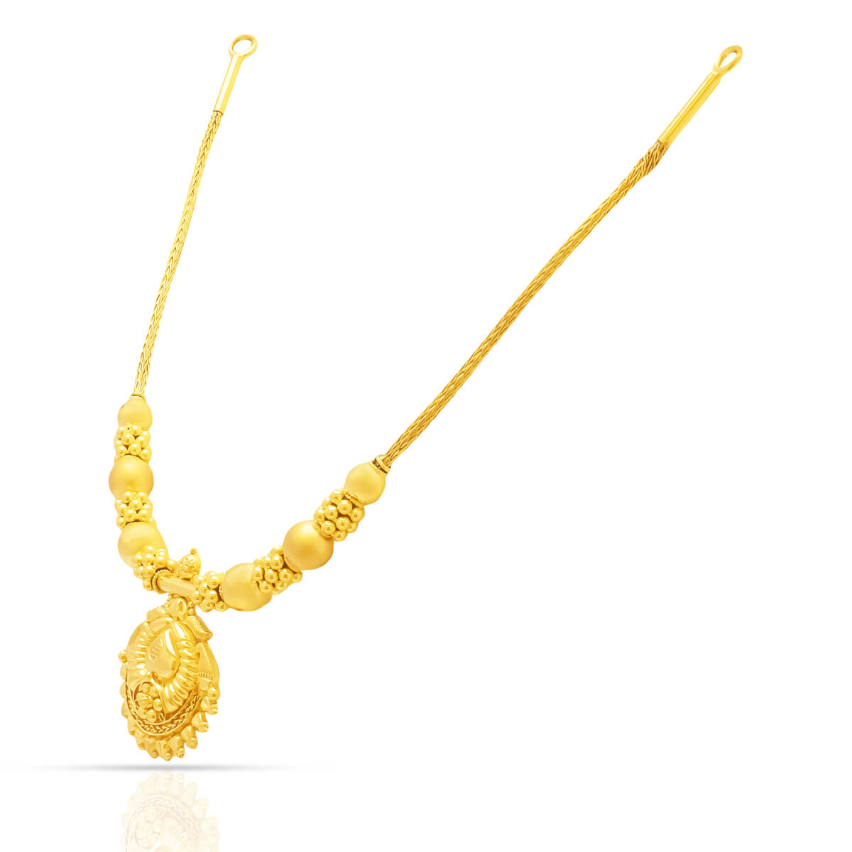 Gold Short Necklace with Intricate Crafting