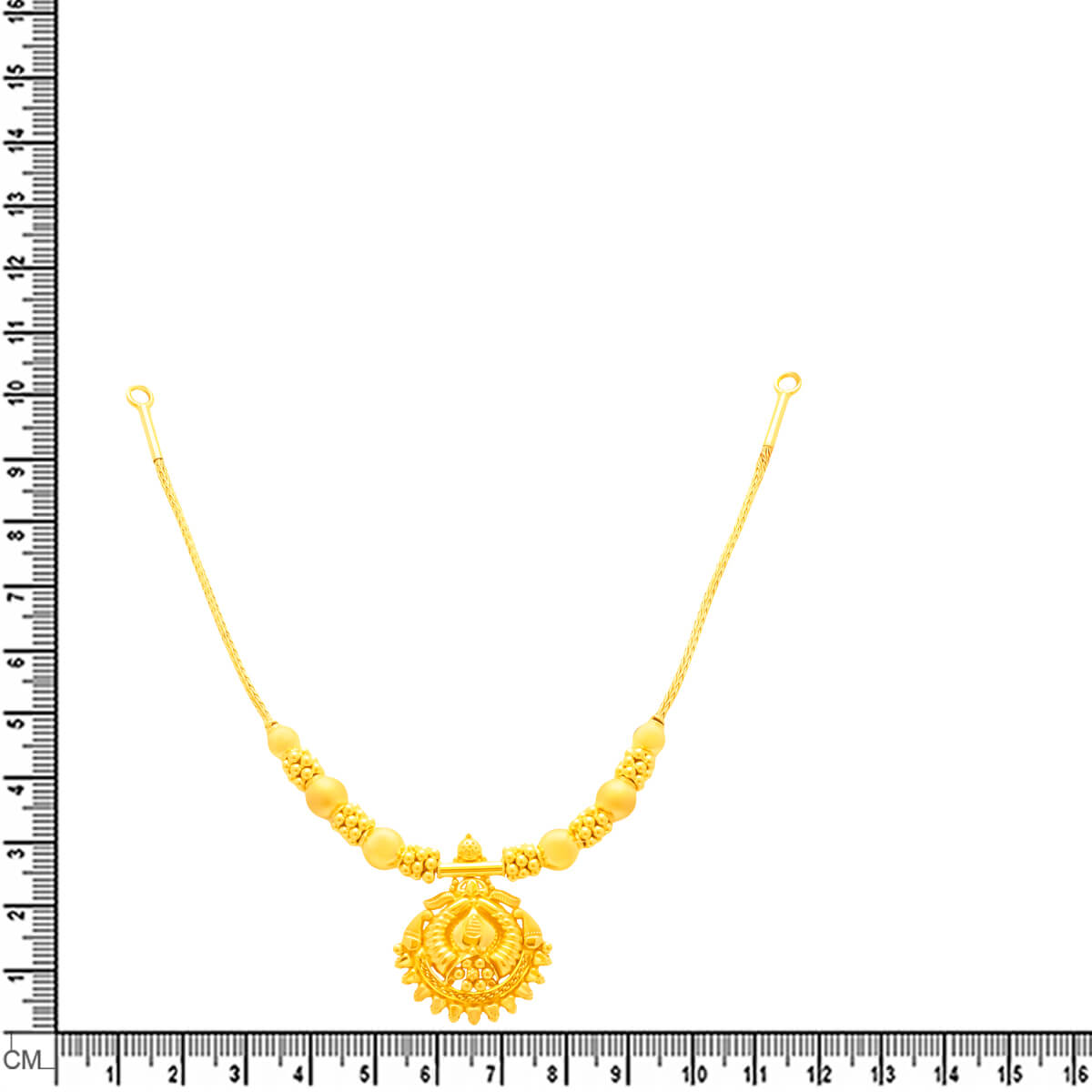 Gold Short Necklace with Intricate Crafting