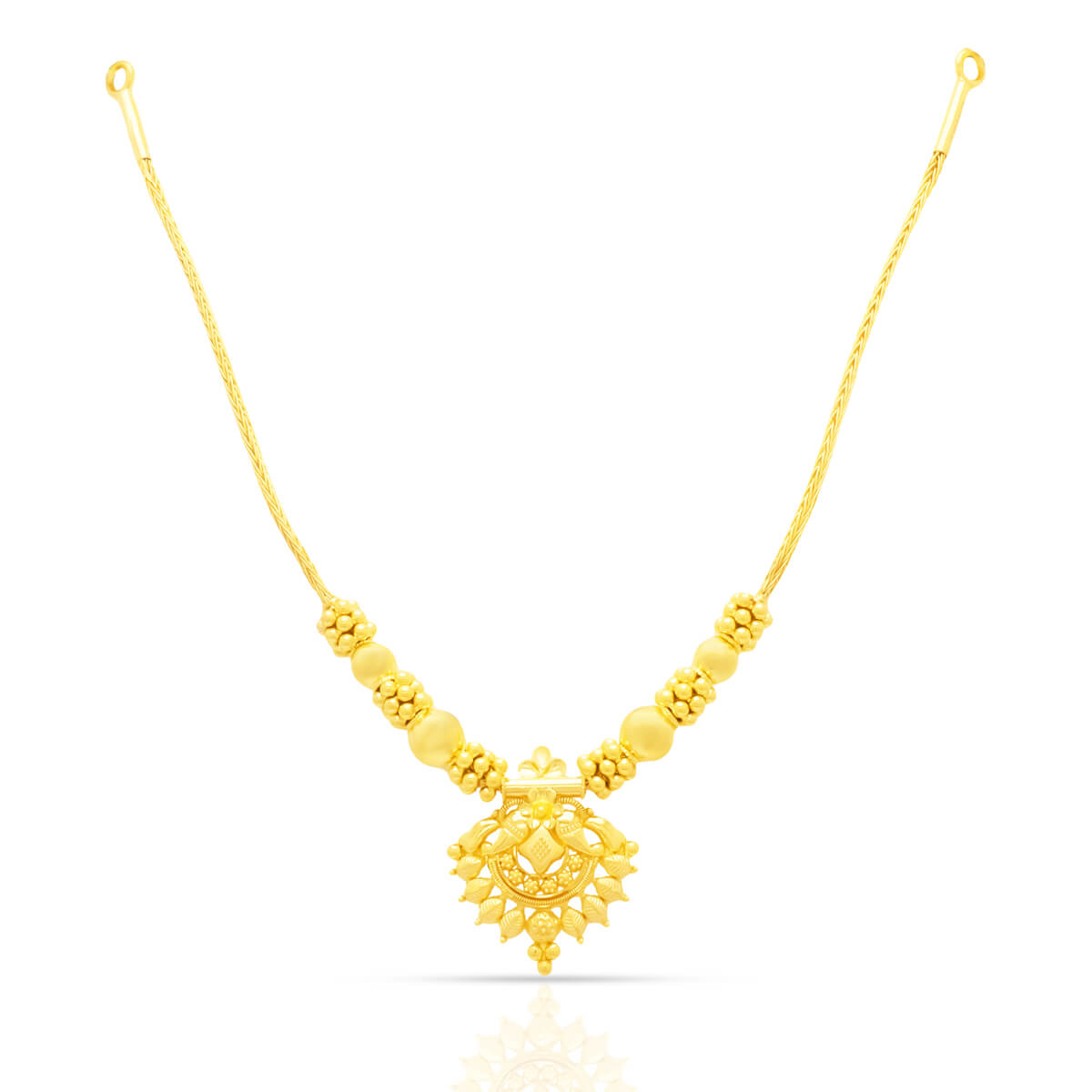 Gold Short Necklace with Exquiste Crafting