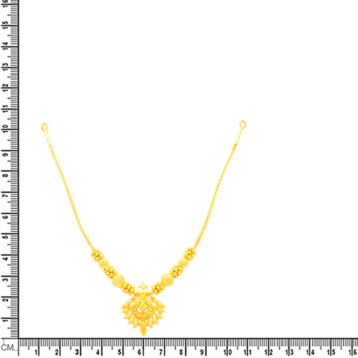 Gold Short Necklace with Exquiste Crafting