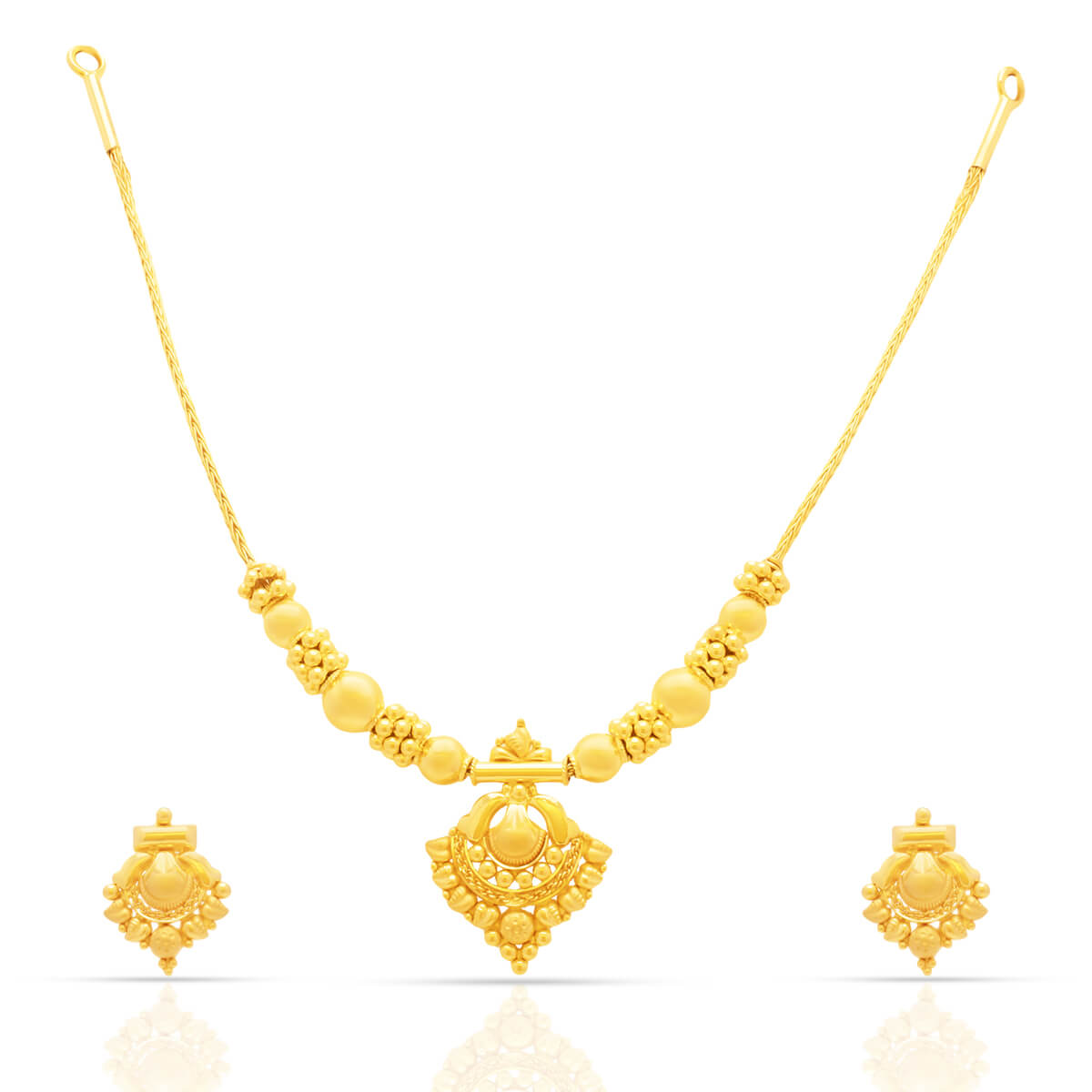 Gold Short Necklace with Exclusive Artistry