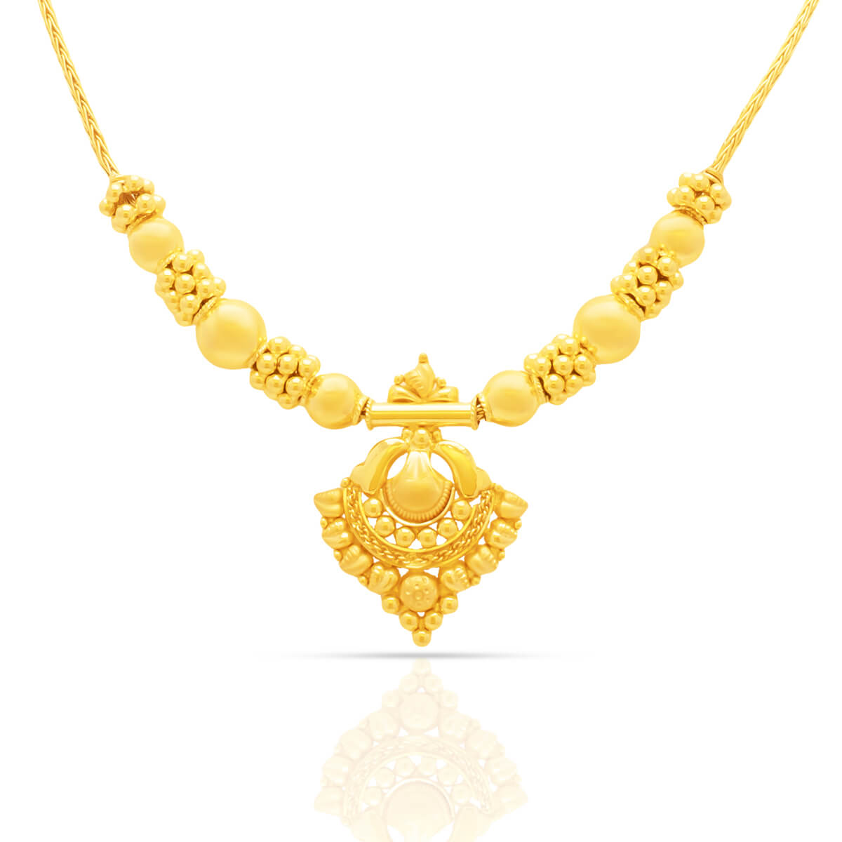 Gold Short Necklace with Exclusive Artistry