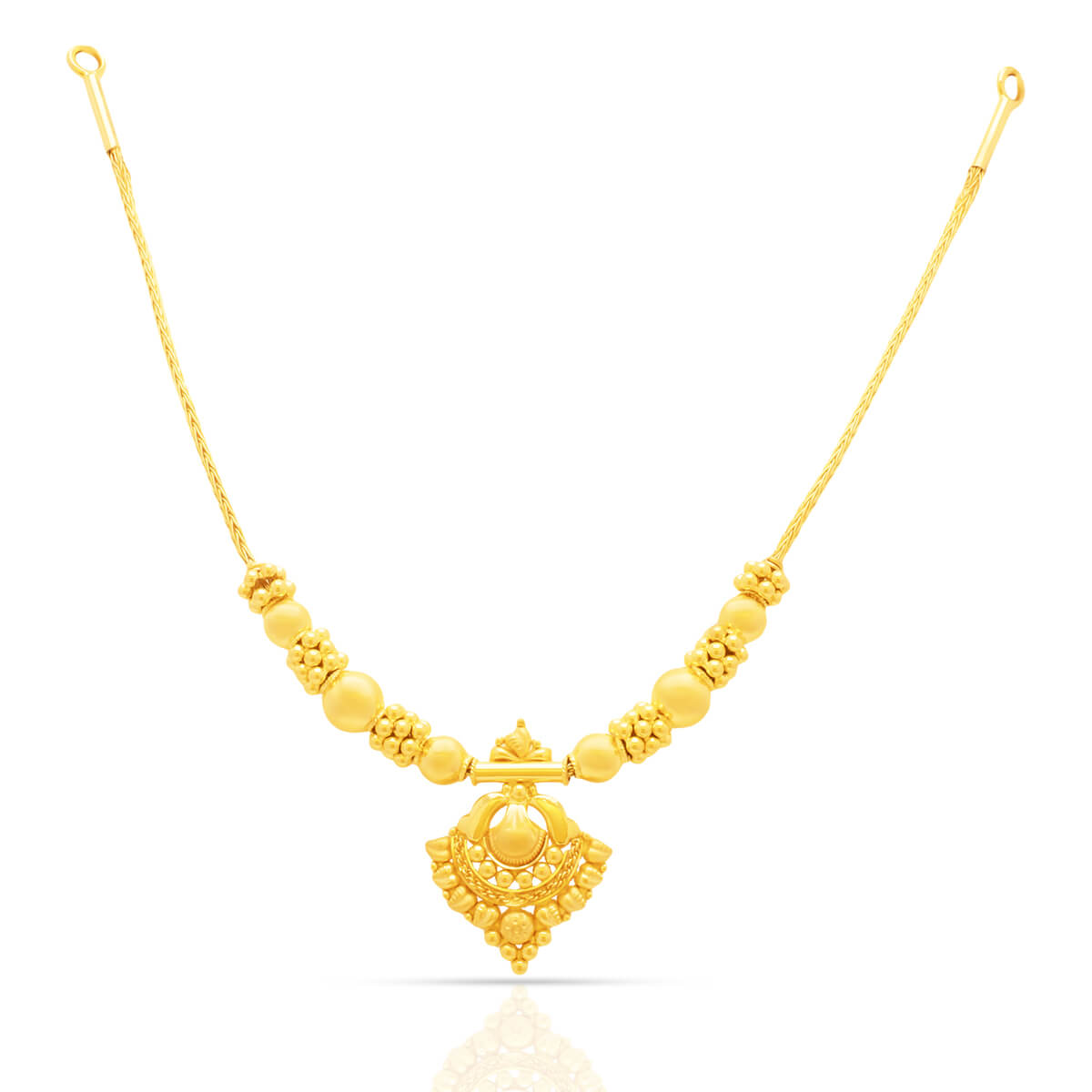 Gold Short Necklace with Exclusive Artistry
