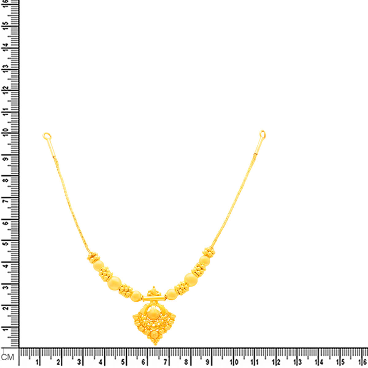 Gold Short Necklace with Exclusive Artistry