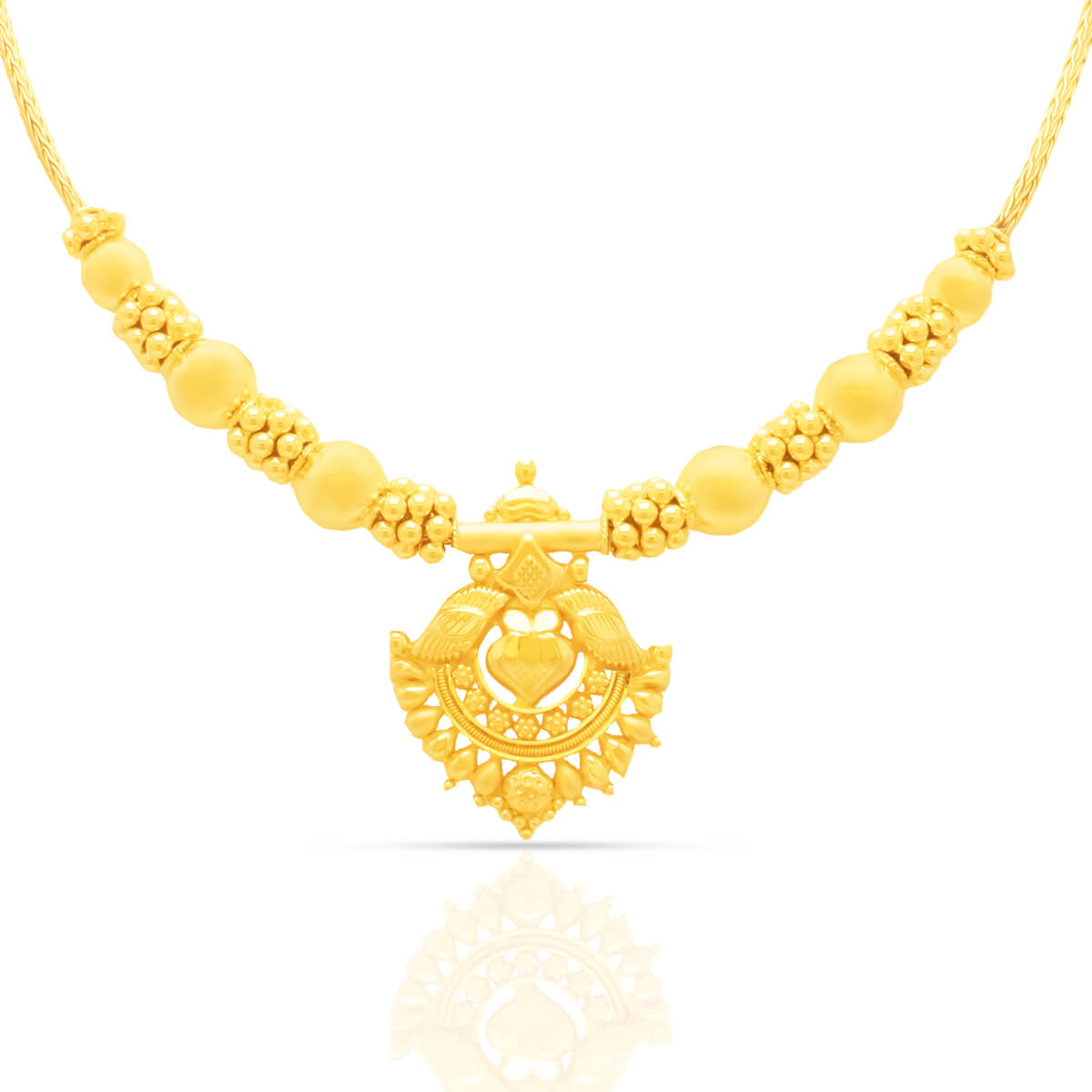 Gold Short Necklace with Exclusive Crafting