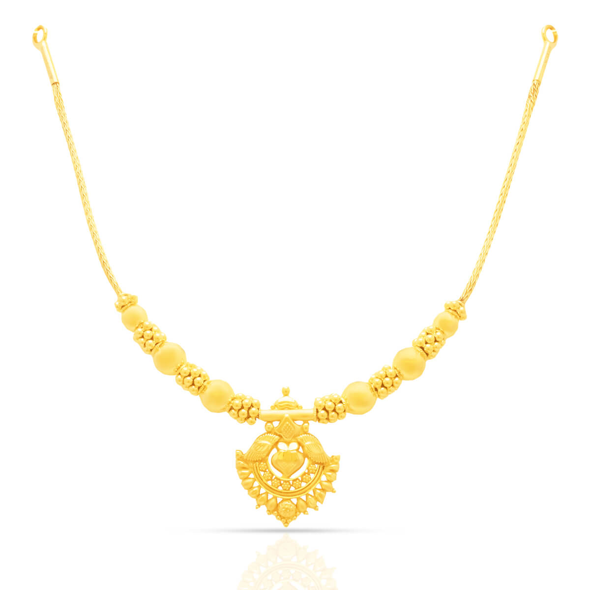 Gold Short Necklace with Exclusive Crafting