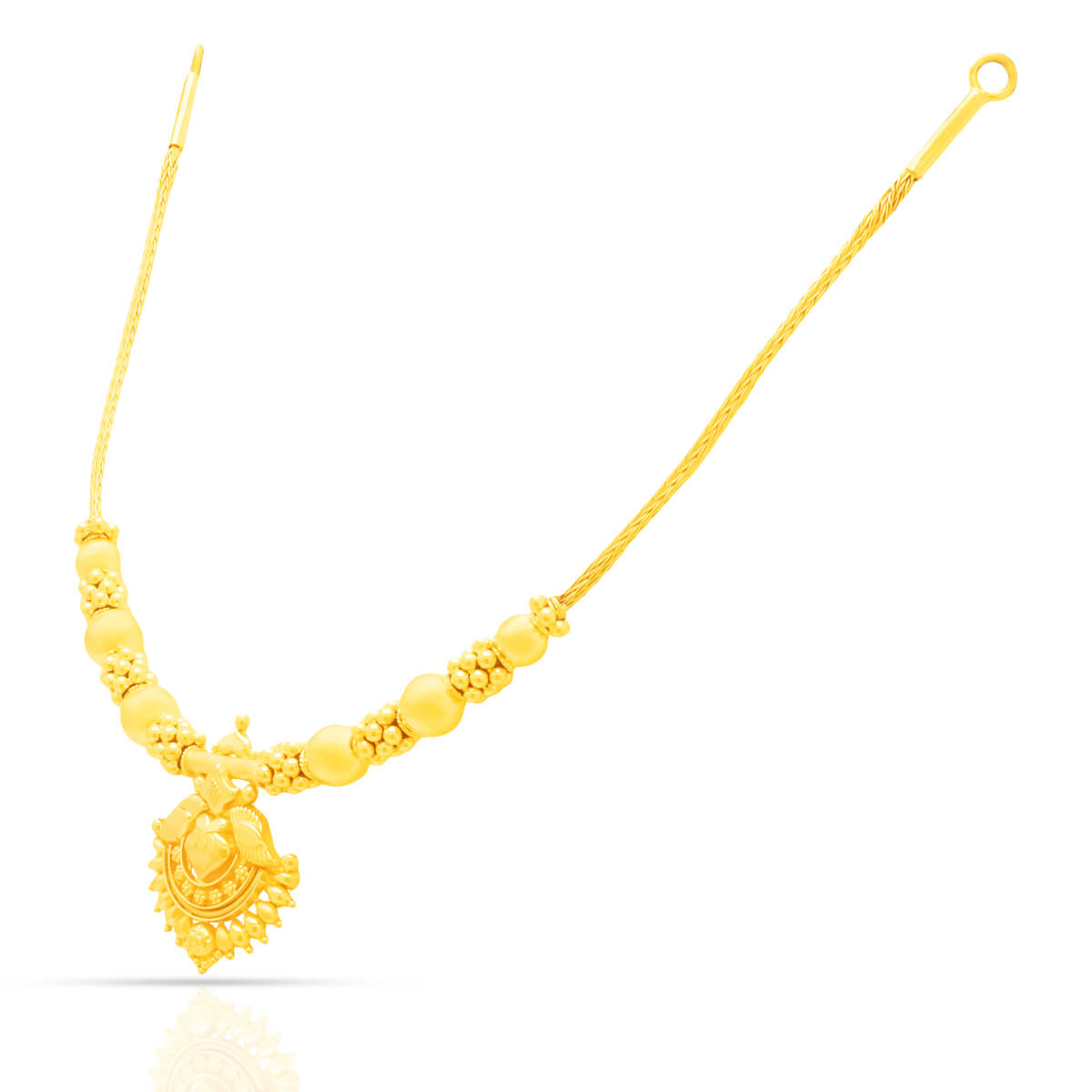 Gold Short Necklace with Exclusive Crafting
