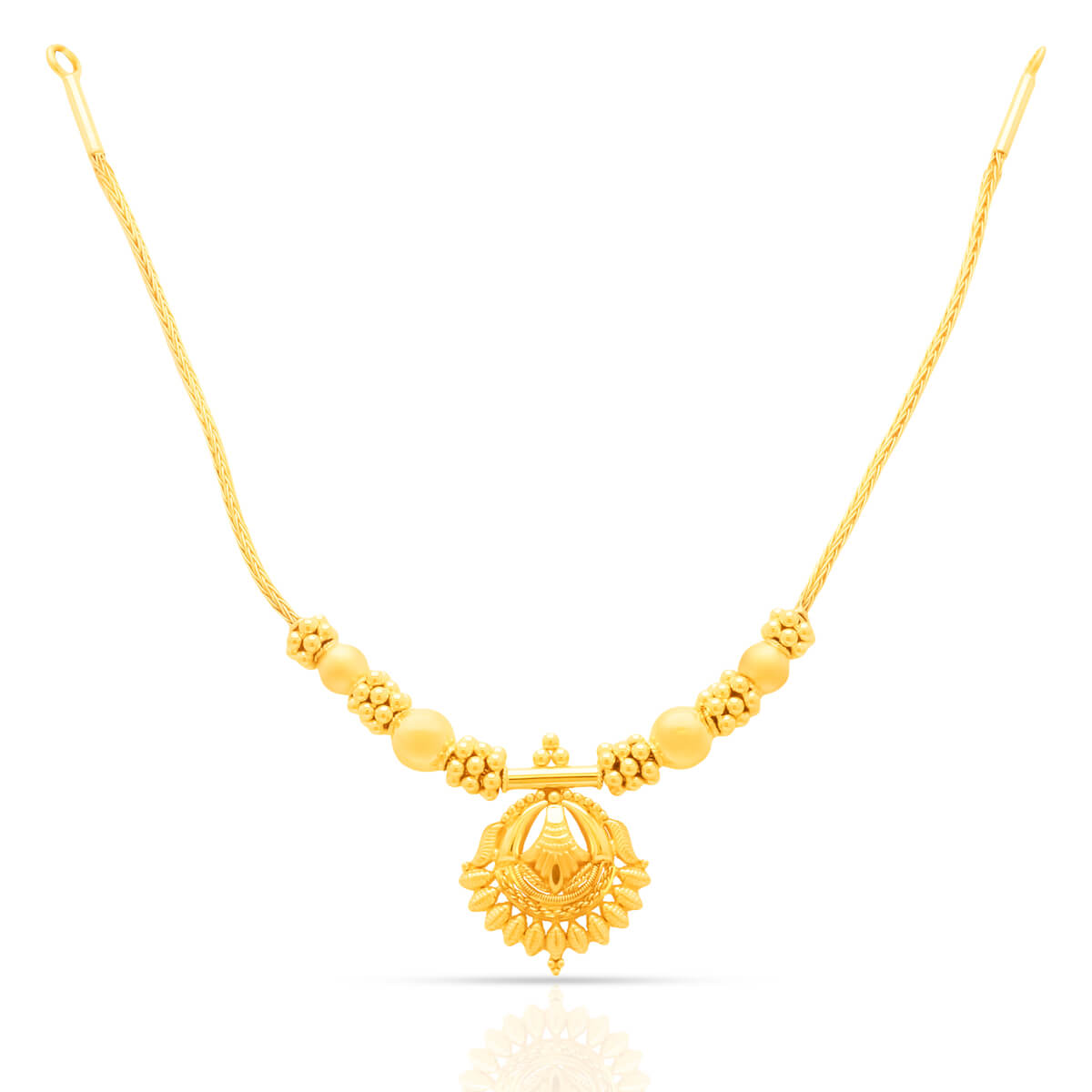 Gold Short Necklace with Vintage Grace