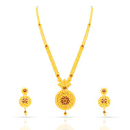 Classic Floral Elegance Gold Short Necklace