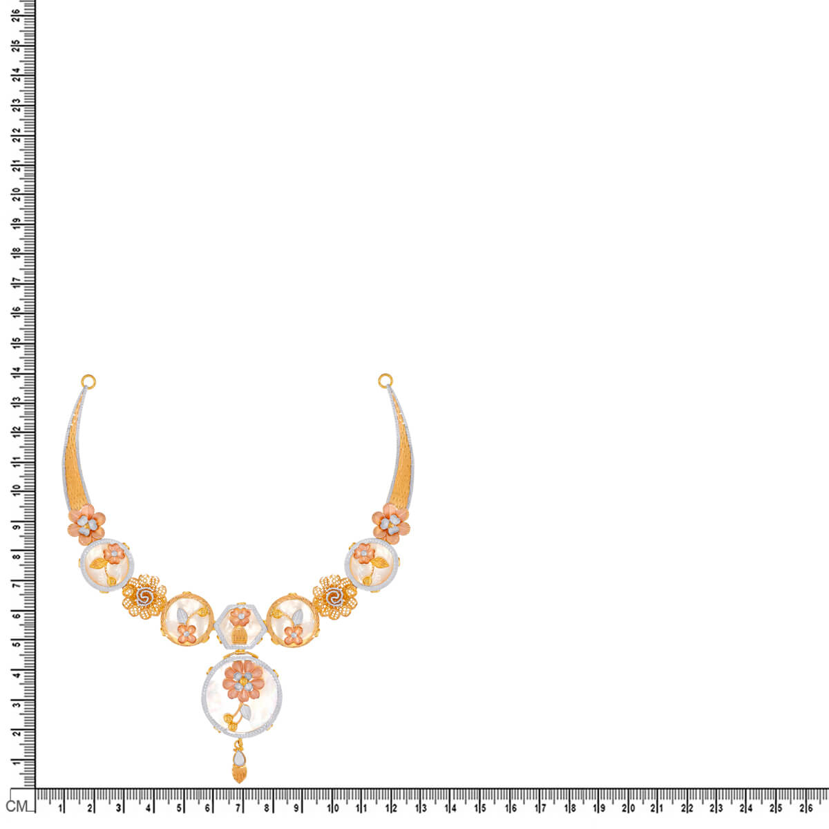 Mesmerizing Floral Elegance Gold Short Necklace