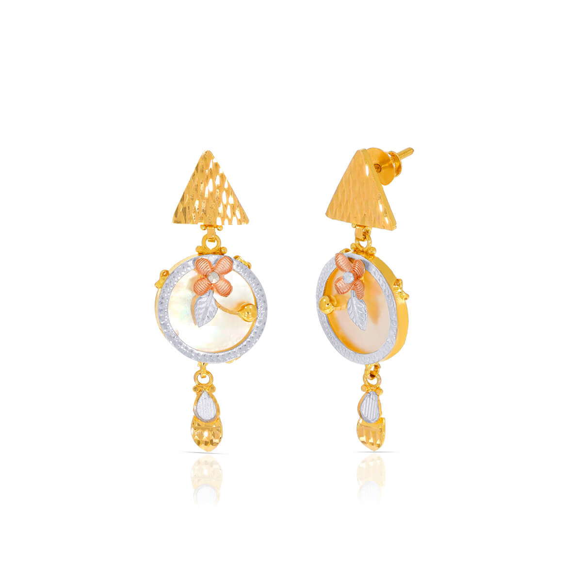 Mesmerizing Floral Elegance Gold Short Necklace