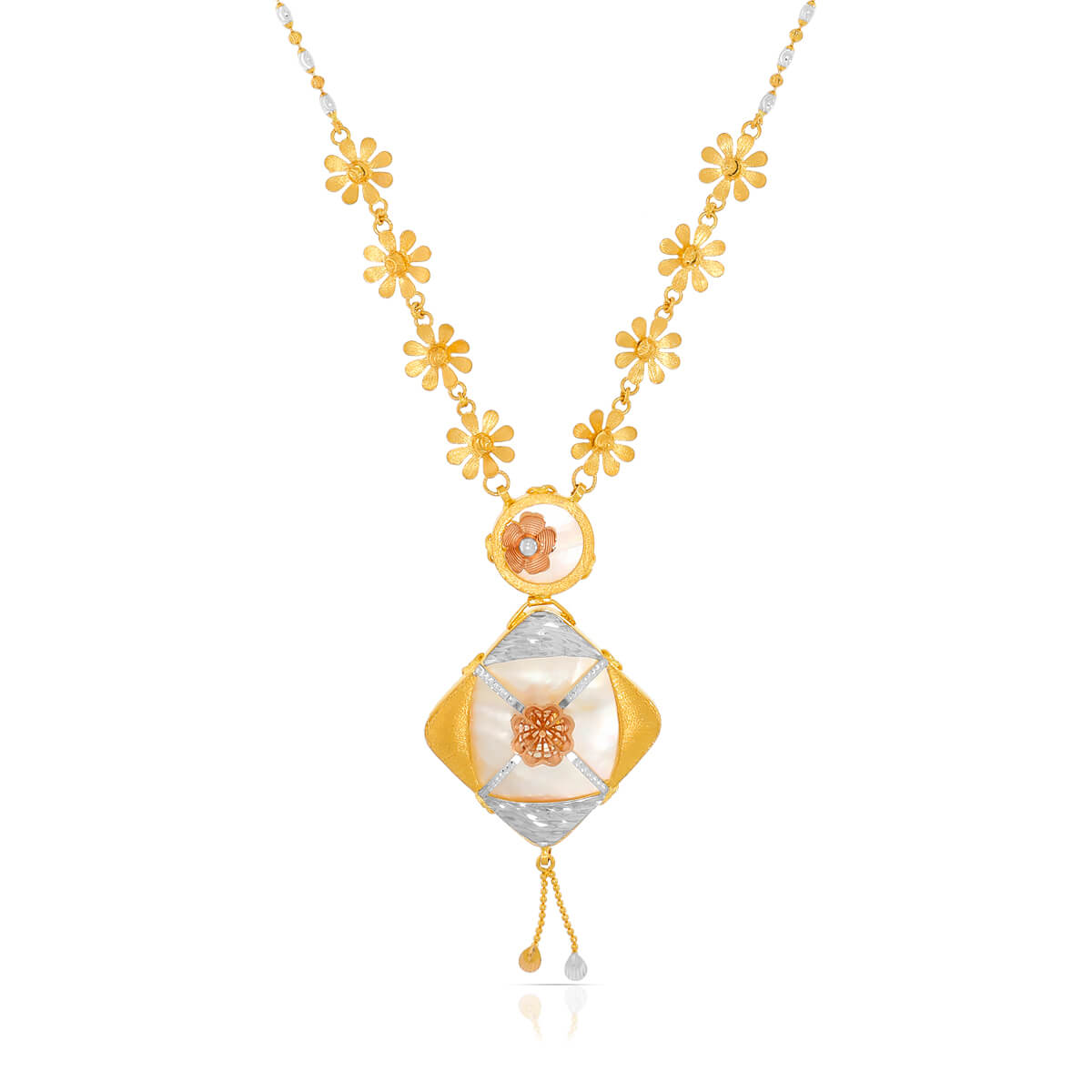Splendid Elegance Gold Short Necklace_GNKD23041257_GERD23041258