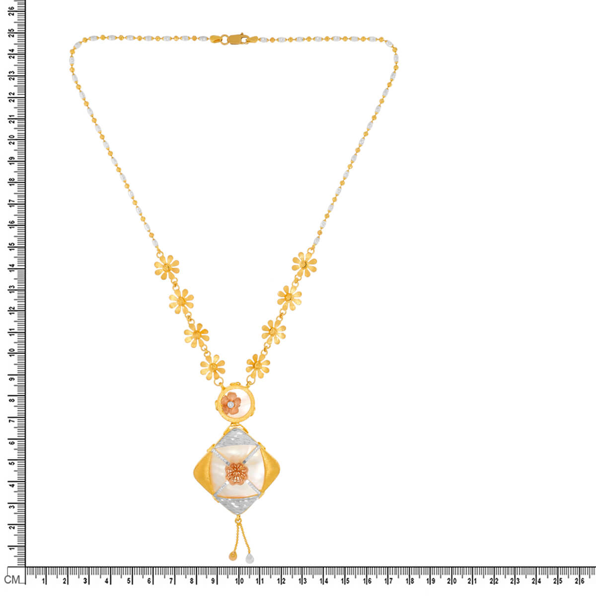 Splendid Elegance Gold Short Necklace_GNKD23041257_GERD23041258