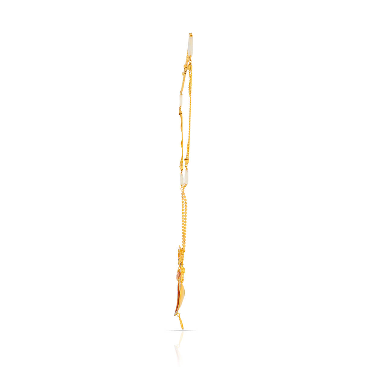 Rosy Elegance Cuboid Gold Short Necklace