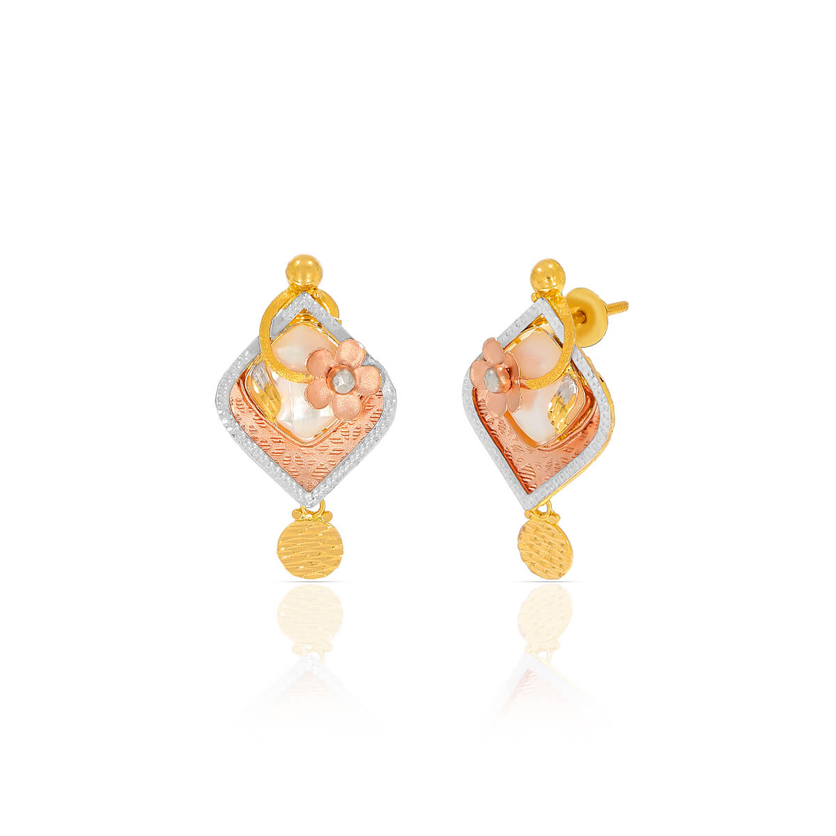 Rosy Elegance Cuboid Gold Short Necklace